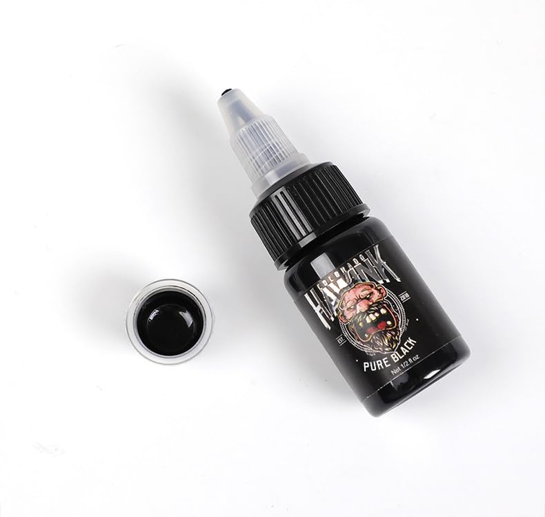 Hawink Tattoo Ink, 1/2oz (15ml) Tattoo Supply Ink USA Vegan Pigment linnig Pure Black TI203-15-001 - Image 5